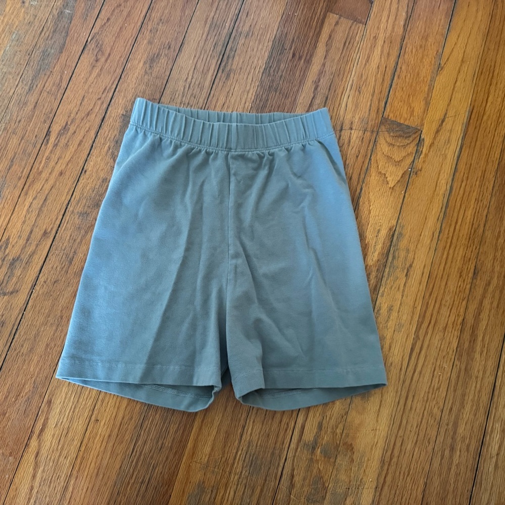Women’s green mini shorts LA apparel